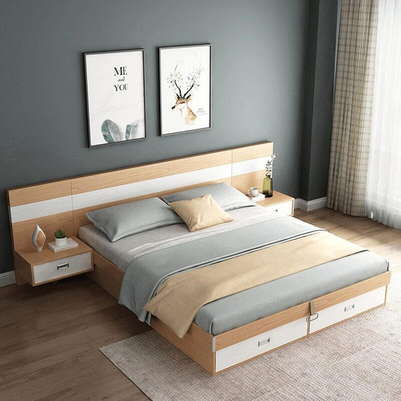 giường gỗ hương nam phi 1m8