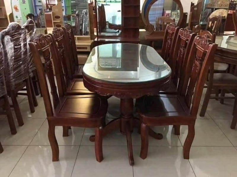 Bộ bàn ăn gỗ gụ 6 ghế