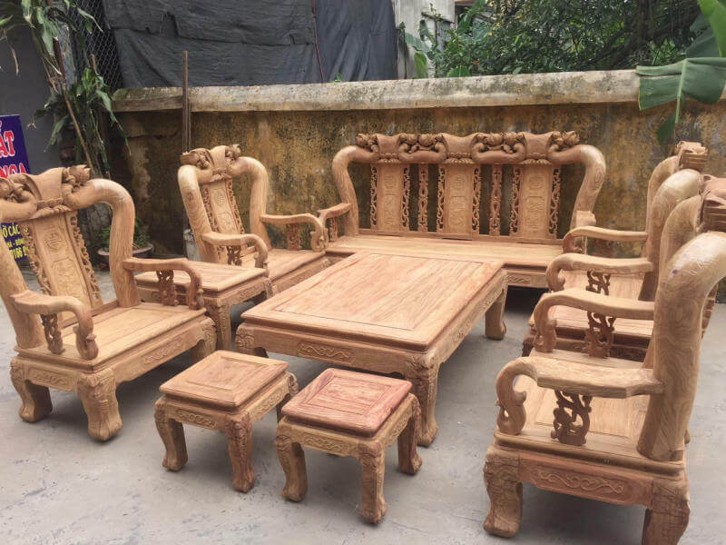 bàn ghế chất liệu gỗ gụ nam phi