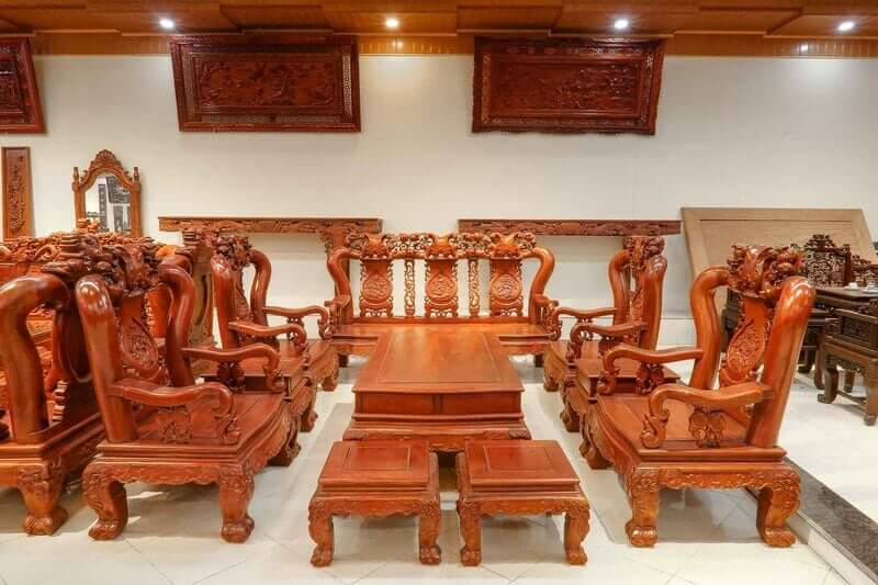 bàn ghế gỗ hương vân tay 12