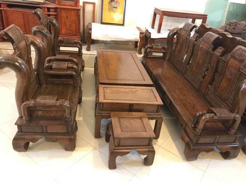 bộ bàn ghế gỗ mun nam phi