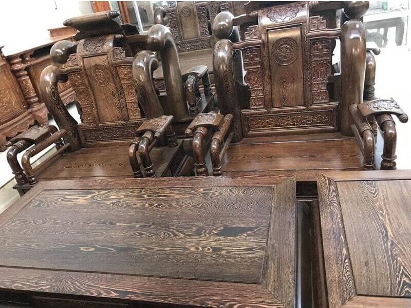 bàn ghế gỗ mun nam phi