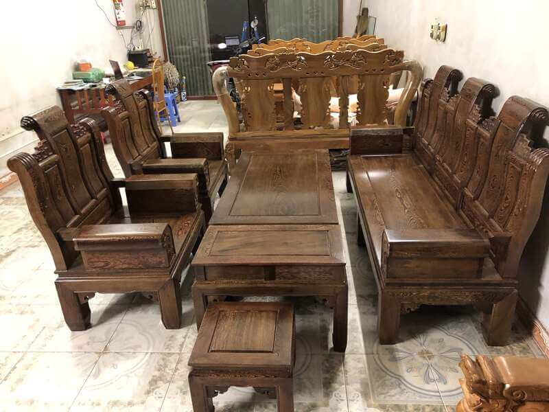 bàn ghế gỗ mun nam phi