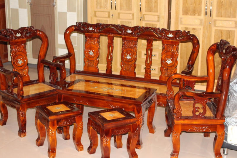 bàn ghế gỗ nguyên khối phòng khách