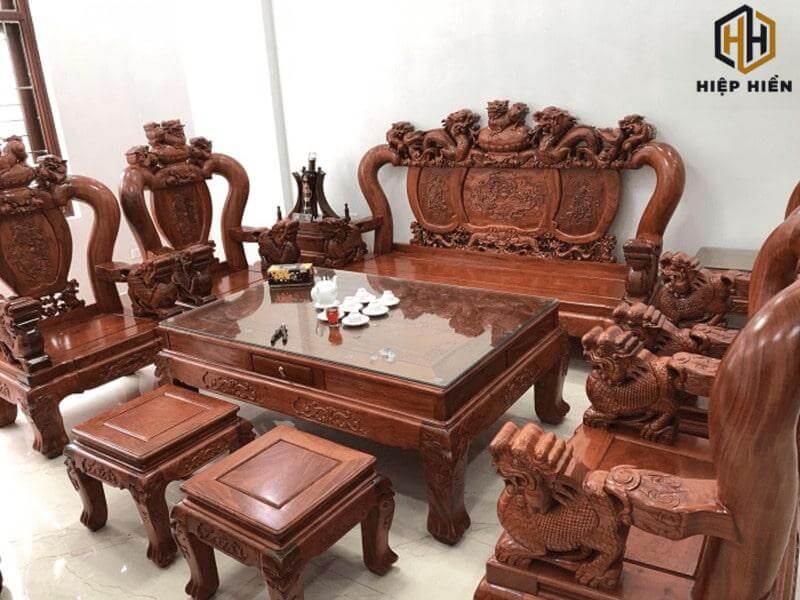 bàn ghế nguyên khối gỗ hương
