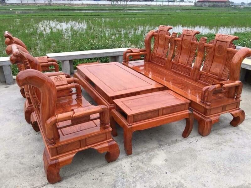 bộ bàn ghế sofa gỗ hương đỏ