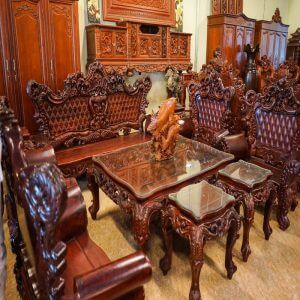 Bàn ghế sơn thủy gỗ hương hoàng gia