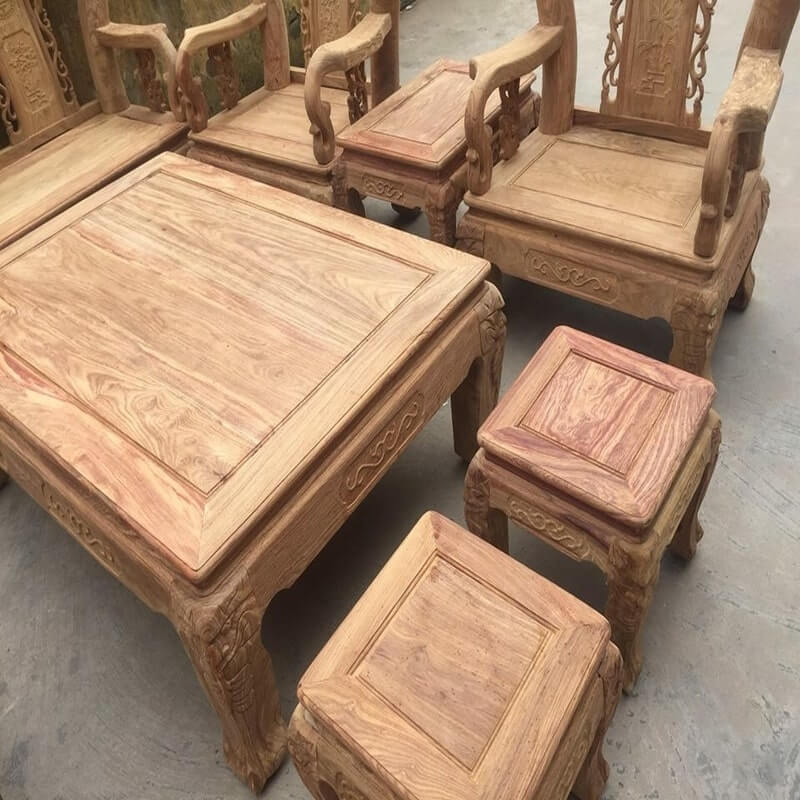 Bộ bàn ghế sơn thủy gỗ hương đá