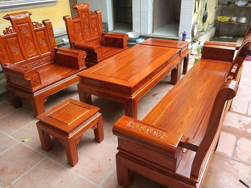 bộ bàn ghế gỗ đỏ hiện đại