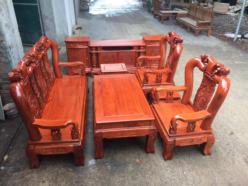 bàn ghế gỗ hương tay 18