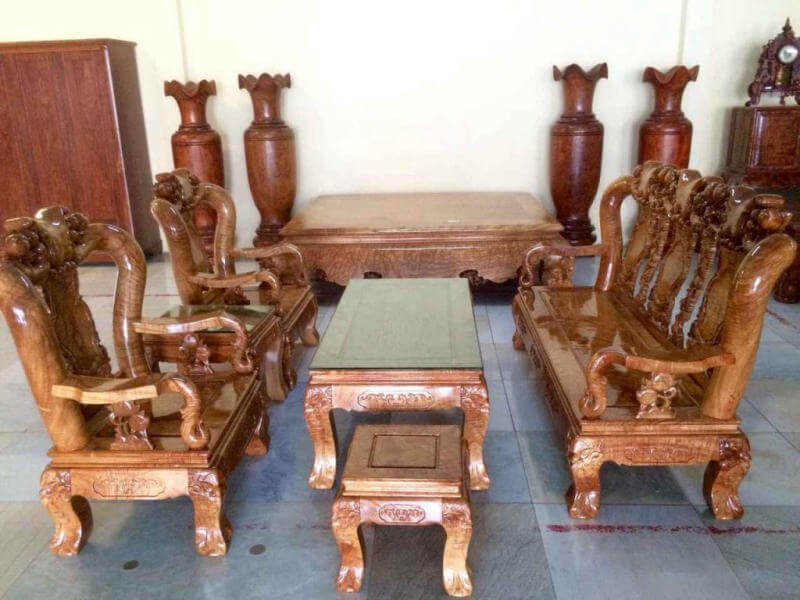 bàn ghế gỗ hương tay 18