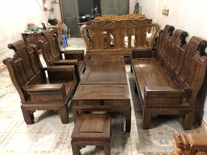 bộ bàn ghế gỗ mun sọc đẹp