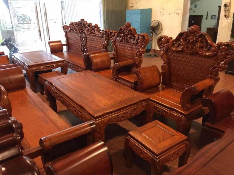 bộ bàn ghế Nghê Đỉnh gỗ hương hoàng gia