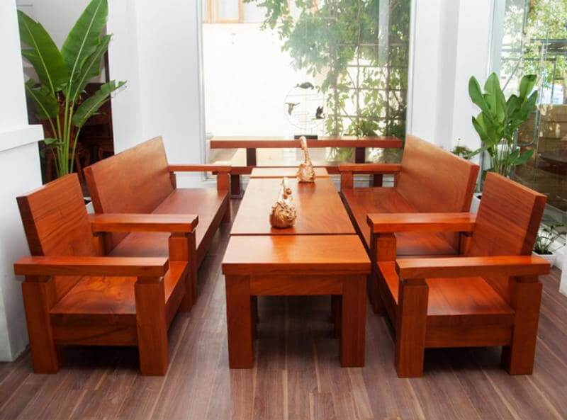 bộ bàn ghế Nghê Đỉnh gỗ hương Nhật lùn
