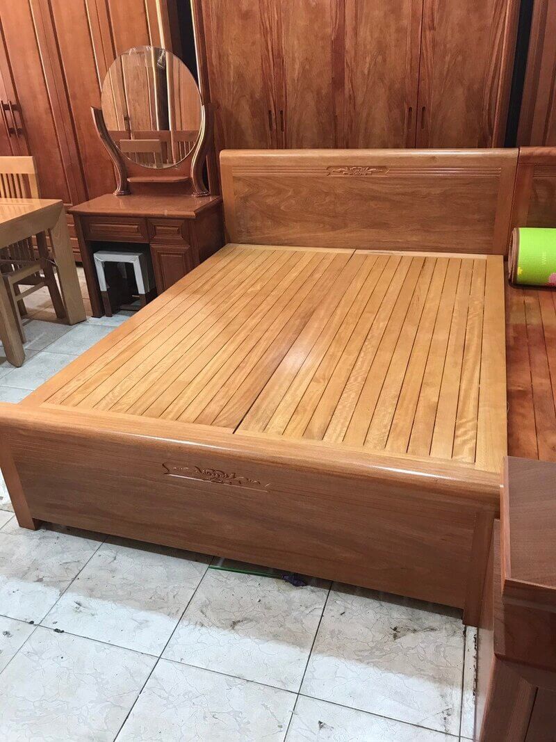 giường gỗ đinh hương 1m8