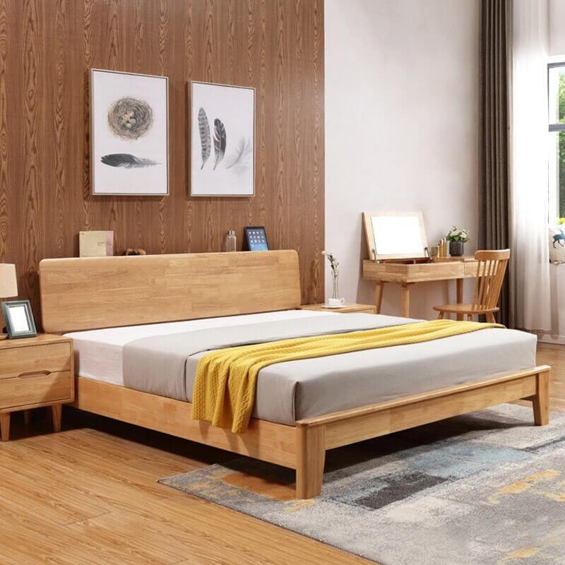 Giường gỗ sồi hiện đại