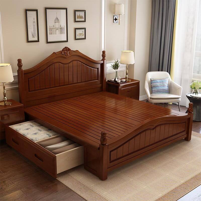 giường gỗ tân cổ điển đẹp
