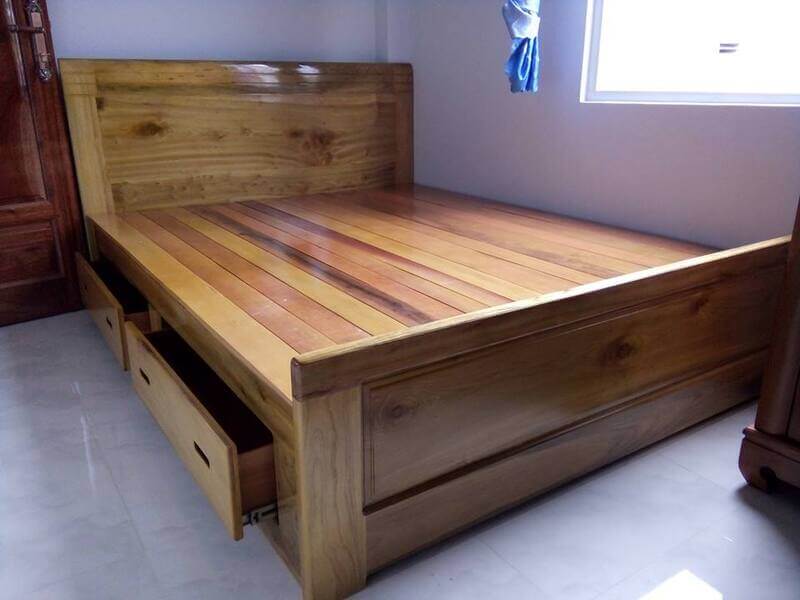 mẫu giường gỗ dổi đẹp nhất hiện nay