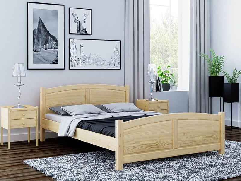 giường đơn gỗ thông