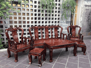 sa lông gỗ gõ đỏ tay 14