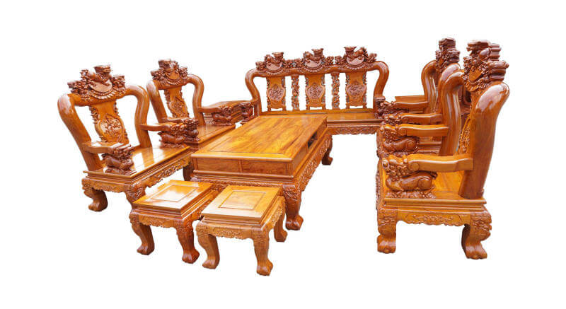 bàn ghế gỗ gụ tay 14