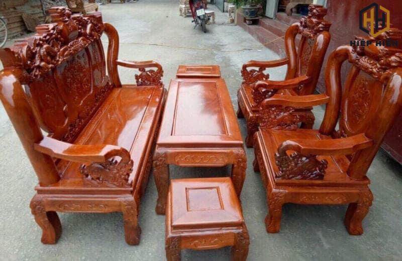 bàn ghế phòng khách gỗ hương vân