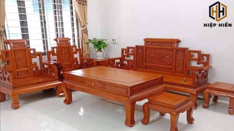 bàn ghế sơn thủy gỗ gụ