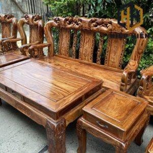 bàn ghế tần thủy hoàng gỗ hương vân