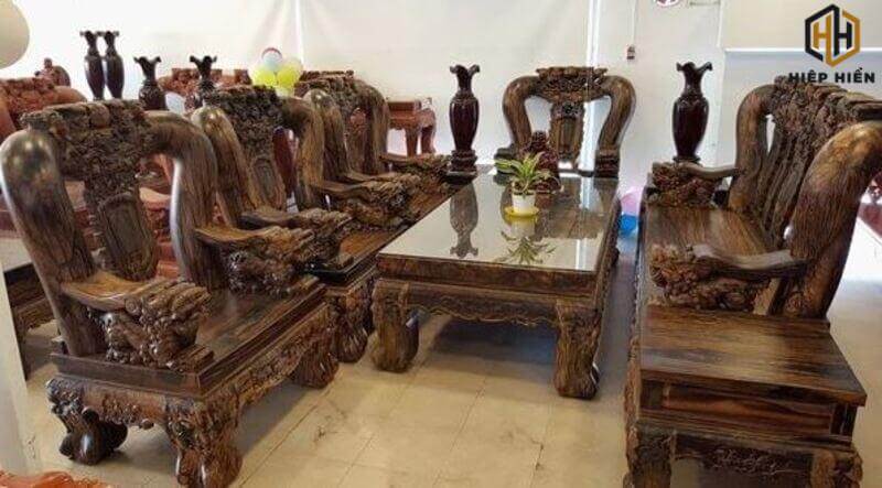 bộ bàn ghế gỗ 9 món xoan đào