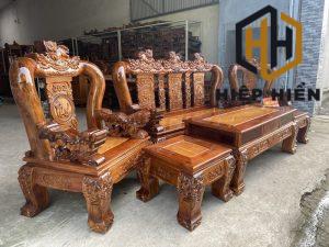 bộ bàn ghế gỗ gõ đỏ tay 14 trạm đào