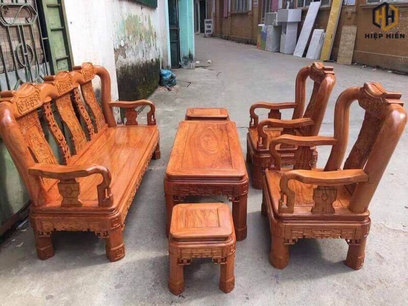 bộ bàn ghế gỗ gụ tay 8 đào