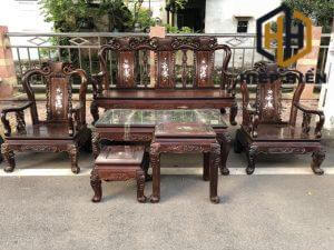 Bộ bàn ghế Khảm Trai gỗ gụ