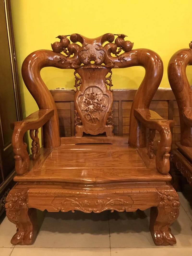 bộ bàn ghế Nghê Đỉnh gỗ hương