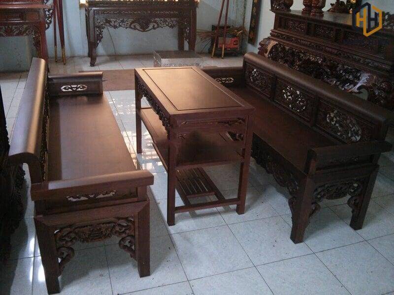bộ bàn ghế thái phượng chất liệu gỗ gụ
