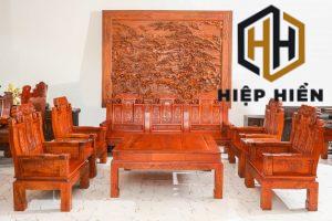 sofa chất liệu gỗ hương đỏ