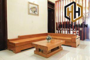 sofa góc gỗ gõ đỏ