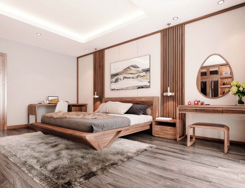 giường gỗ gụ