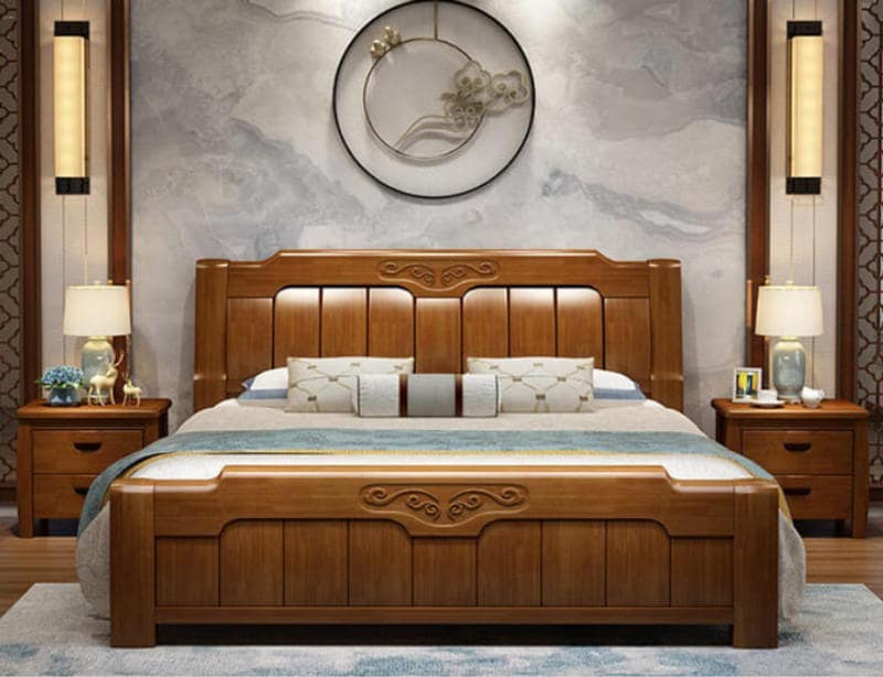 giường gỗ tự nhiên hiện đại