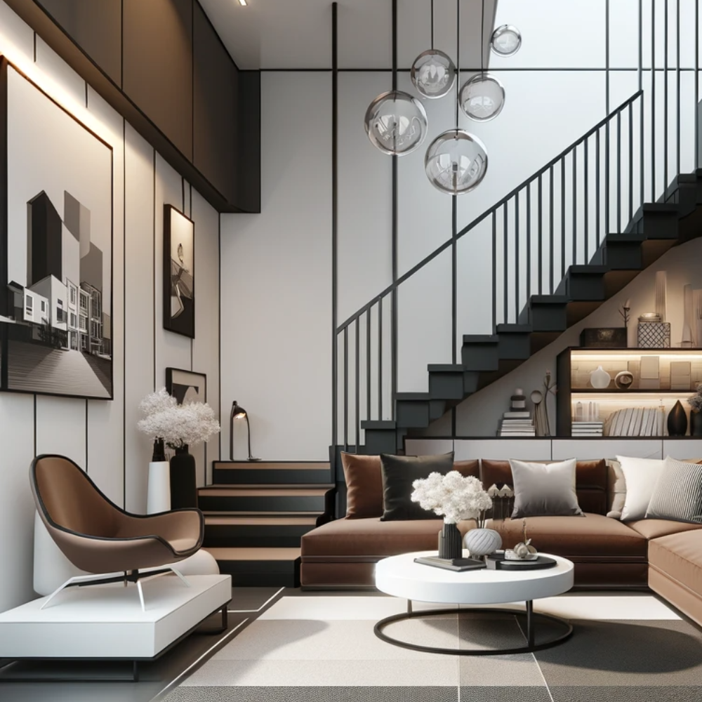 Kê bàn ghế gần cầu thang