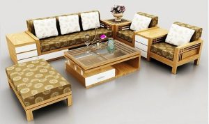 cách sắp xếp bàn ghế gỗ phòng khách