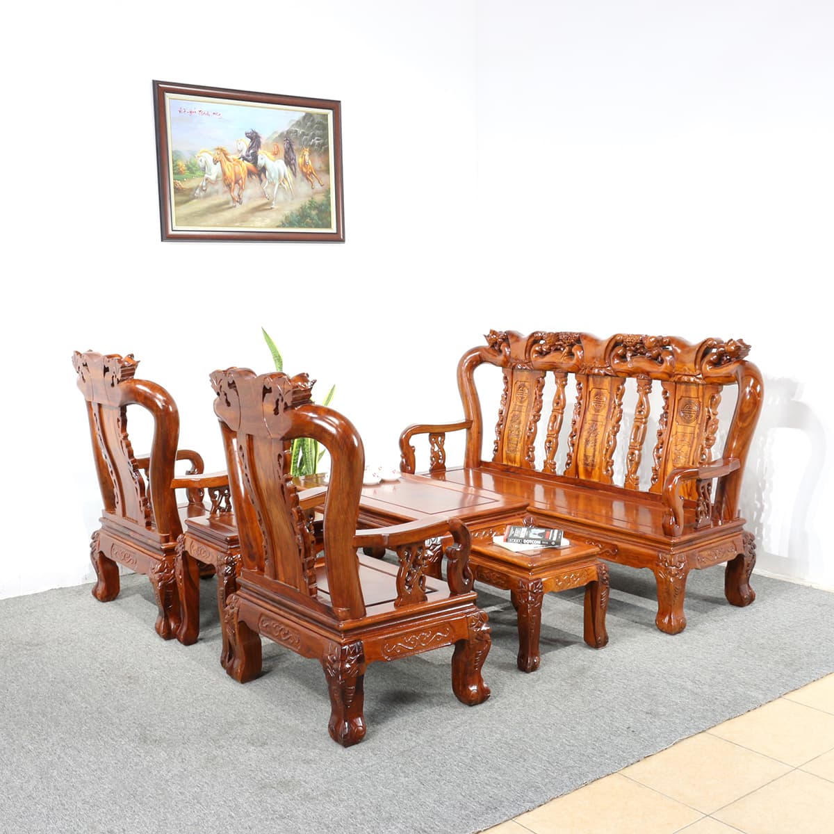 Bàn ghế gỗ tay 10